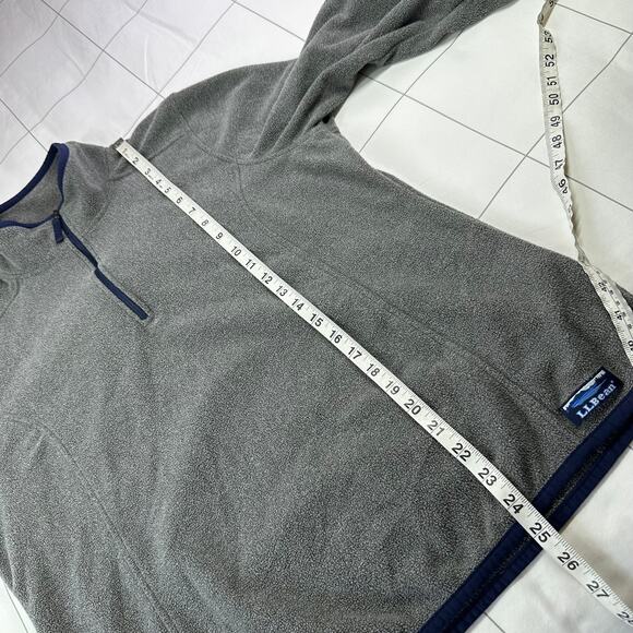 L.L.Bean Sweater Womens Large Gray Fleece 1/2 Zip Pullover Lightweight Cozy Camp - Picture 8 of 8